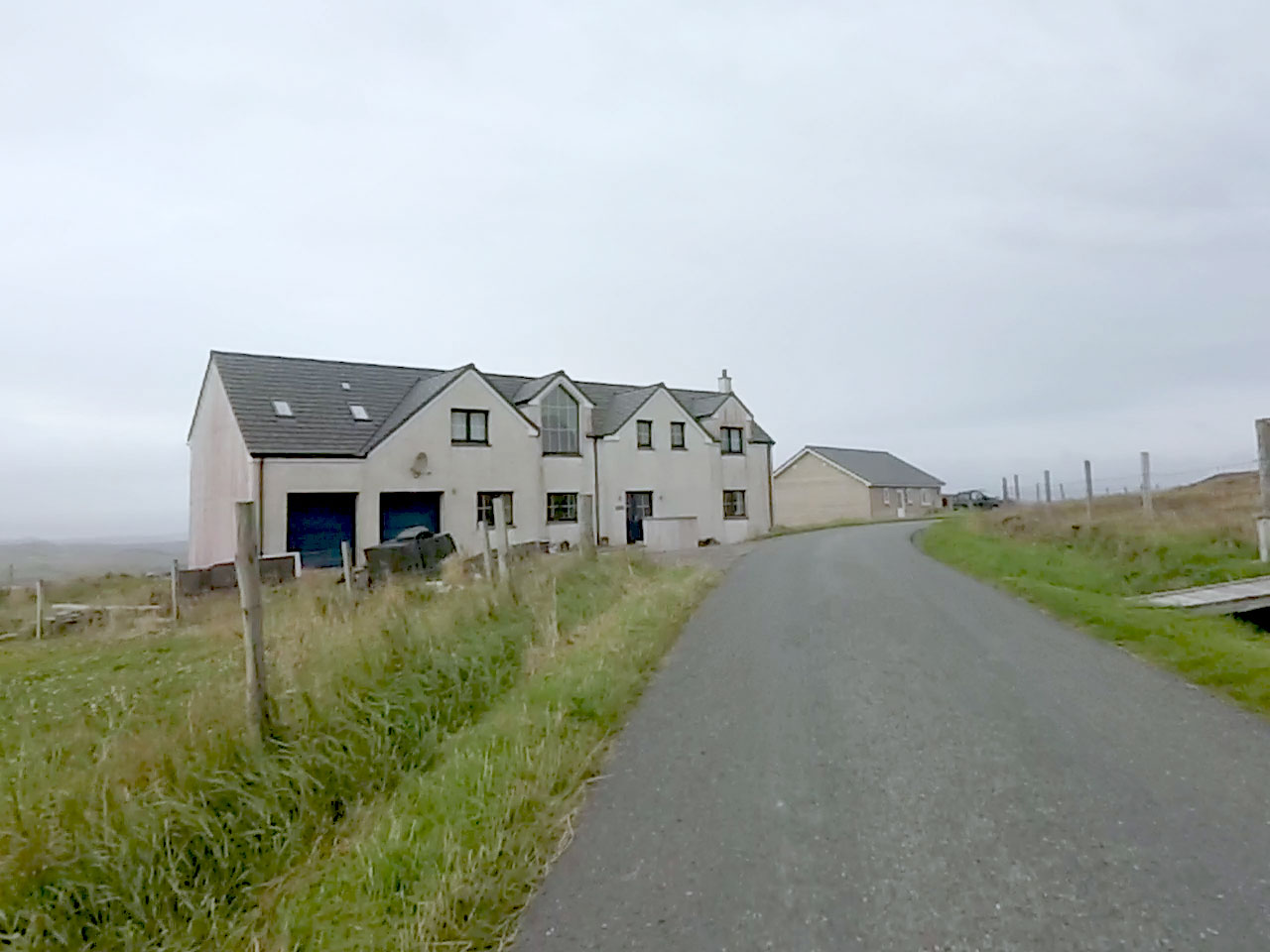 Arriving at brother Paul and family's house in Shetland.